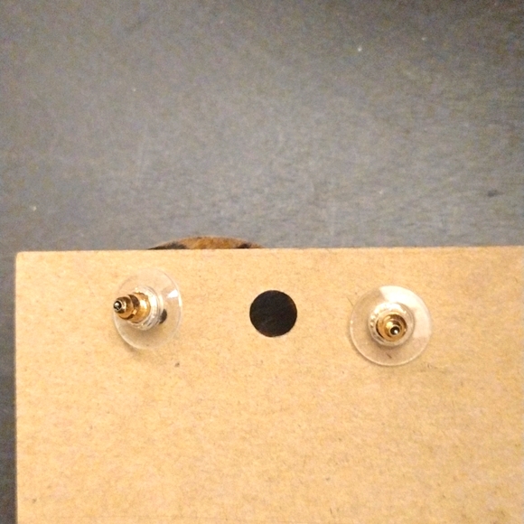 Animal Print Earrings- Brown and Black Leather Amanda Blue - Picture 7 of 7